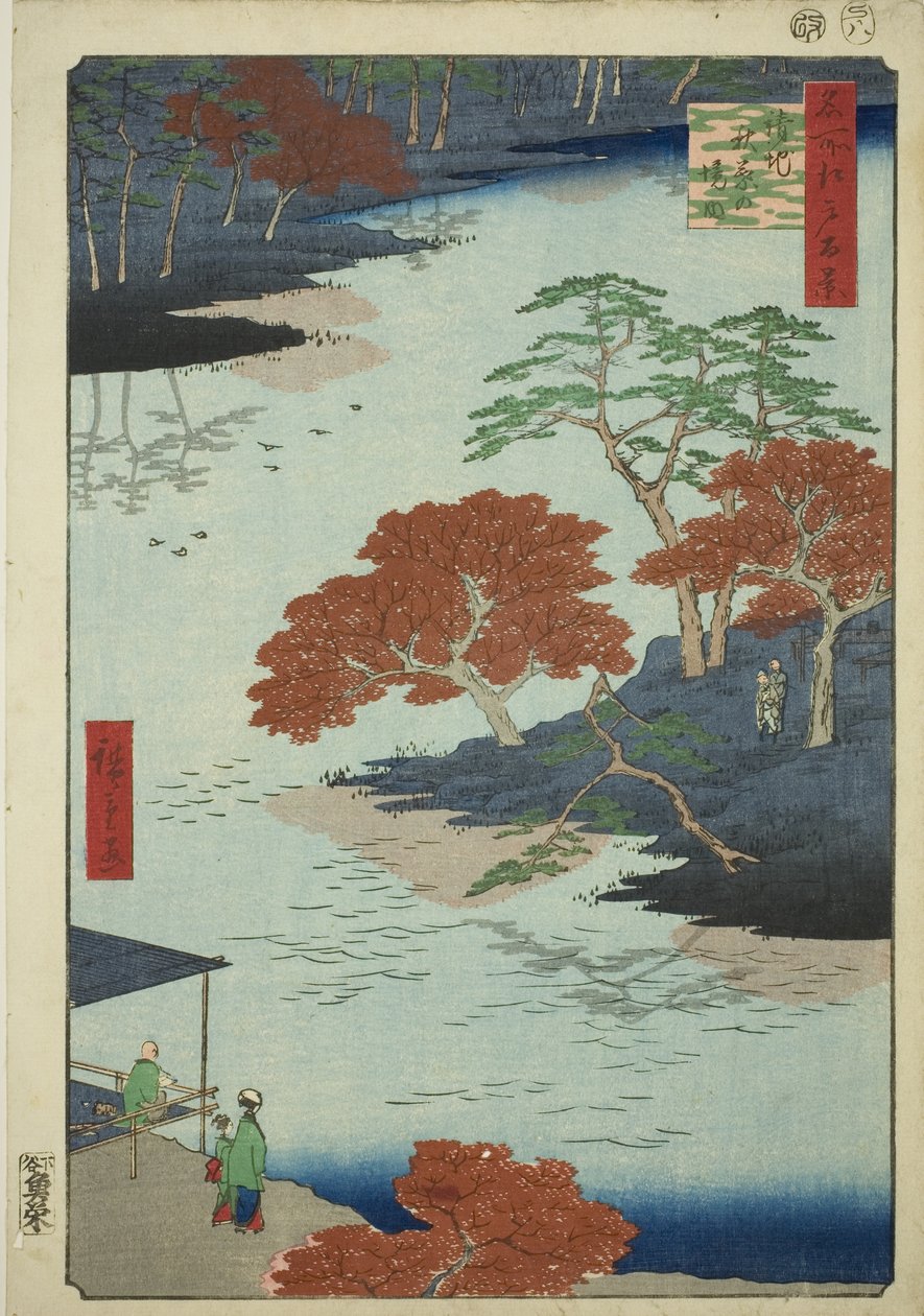 Recinti del Santuario di Akiba, Ukeji, dalla serie "Cento vedute famose di Edo" da Utagawa Hiroshige