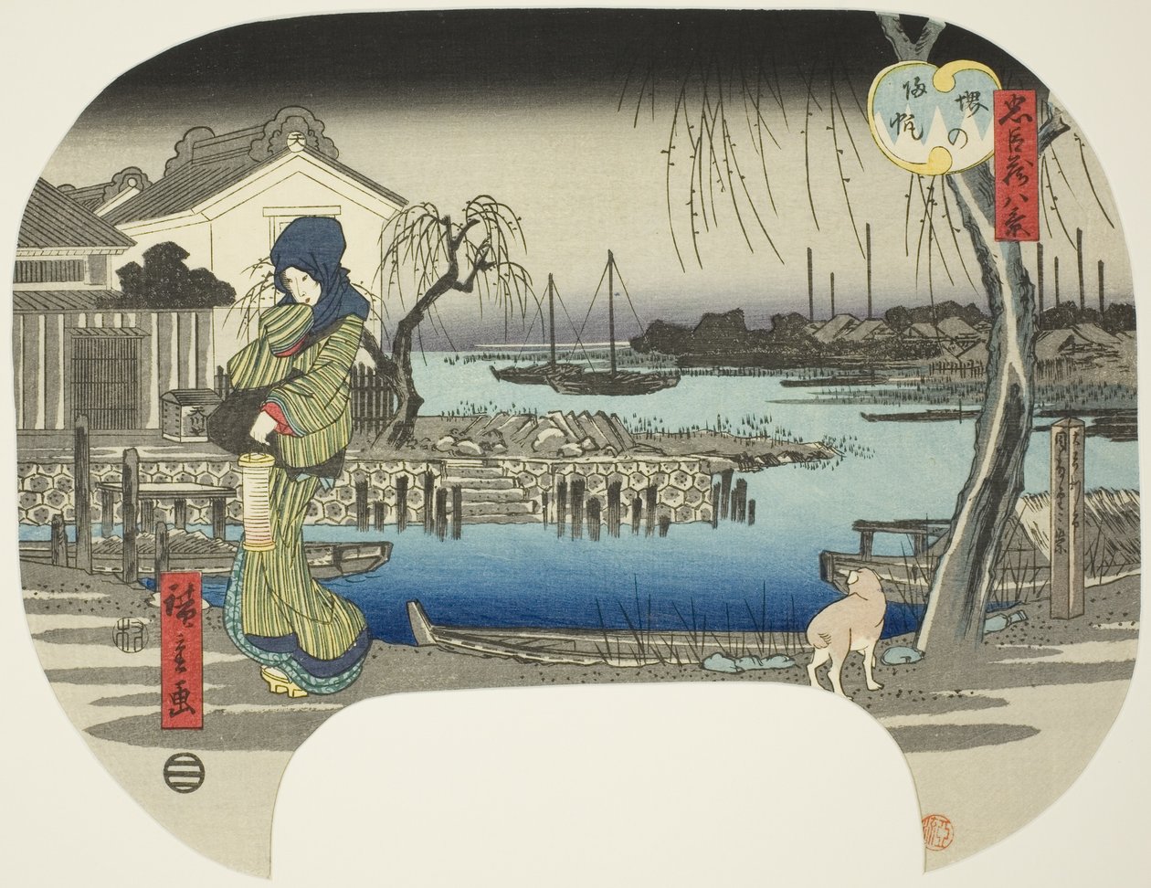 Vele di ritorno a Sakai, dalla serie "Otto vedute dal tesoro dei leali ritenuti" da Utagawa Hiroshige