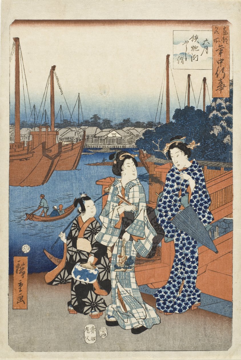 Sesto mese, visita per vedere il Fuji, Teppozu da Utagawa Hiroshige