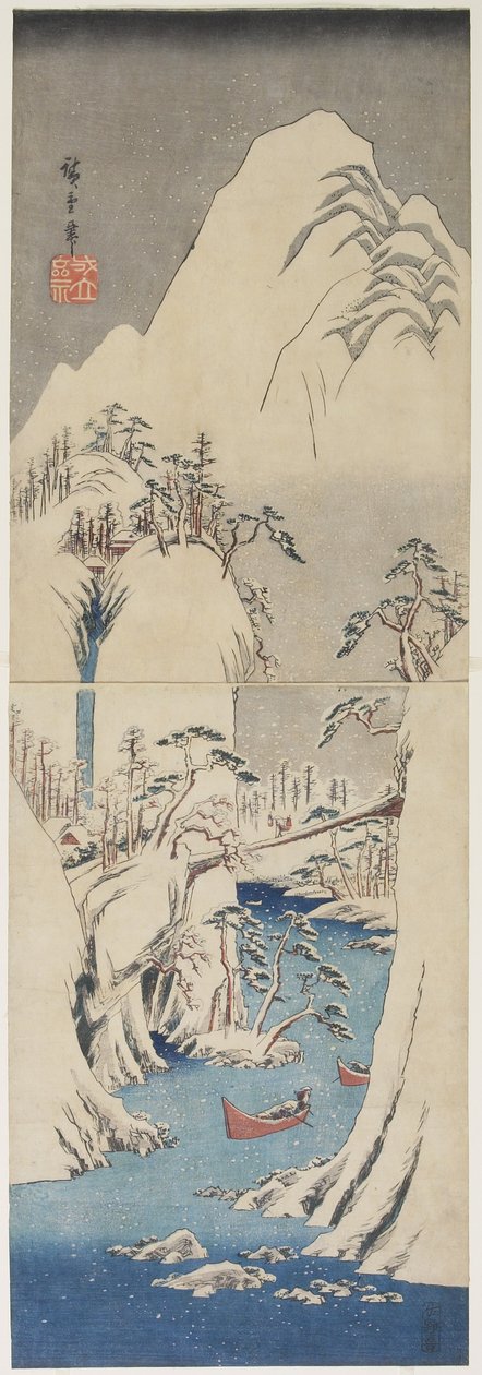 Scena di neve presso il fiume Fuji, c. 1842 da Utagawa Hiroshige