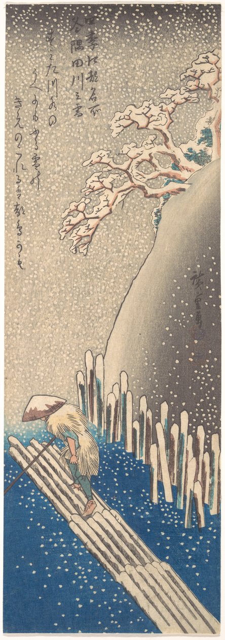 Il fiume Sumida nella neve, dalla serie "Luoghi celebri di Edo nelle quattro stagioni" da Utagawa Hiroshige
