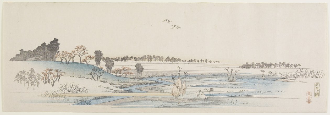 Collina al tramonto, 1837-1844 da Utagawa Hiroshige