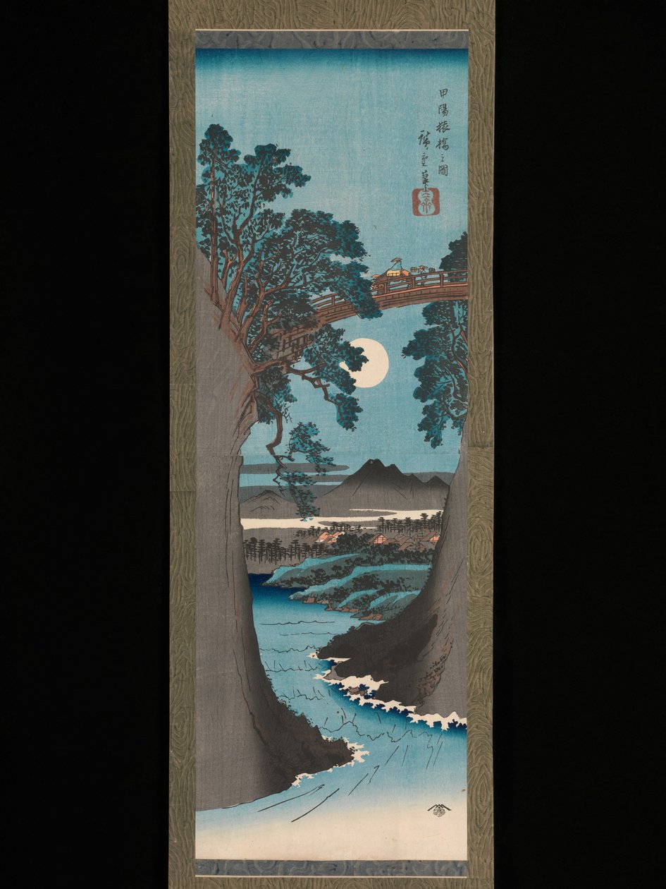 Il ponte delle scimmie nella provincia di Kai (Kōyō Saruhashi no zu) da Utagawa Hiroshige