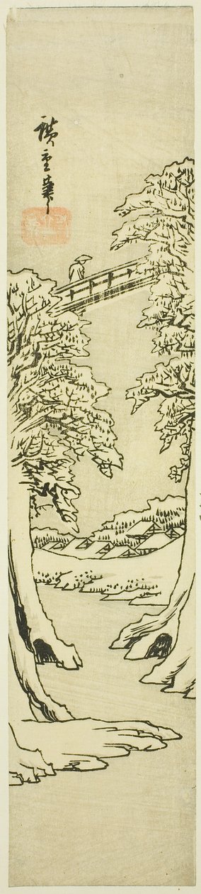 Il ponte delle scimmie in inverno da Utagawa Hiroshige