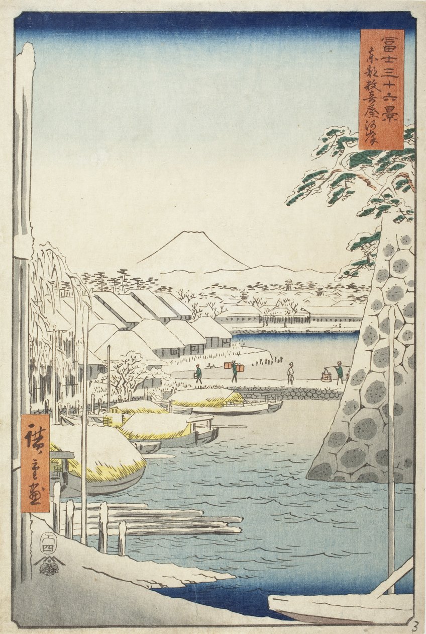 Il Riverbank presso Sukiya nella Capitale Orientale da Utagawa Hiroshige