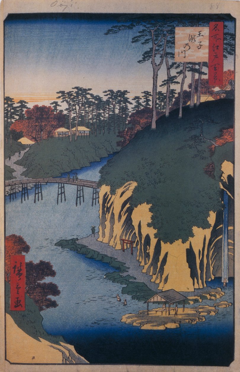 Il Takinogawa a Oji, Cento vedute famose di Edo da Utagawa Hiroshige