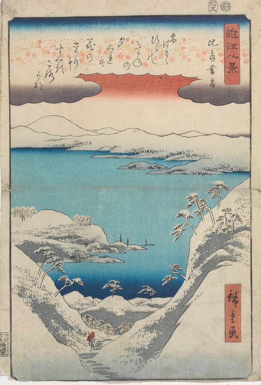 Neve crepuscolare a Hira da Utagawa Hiroshige