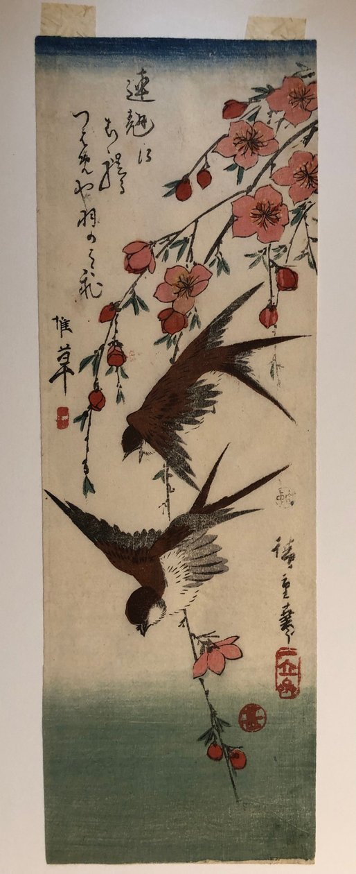 Due rondini e dei rami di melo in fiore da Utagawa Hiroshige