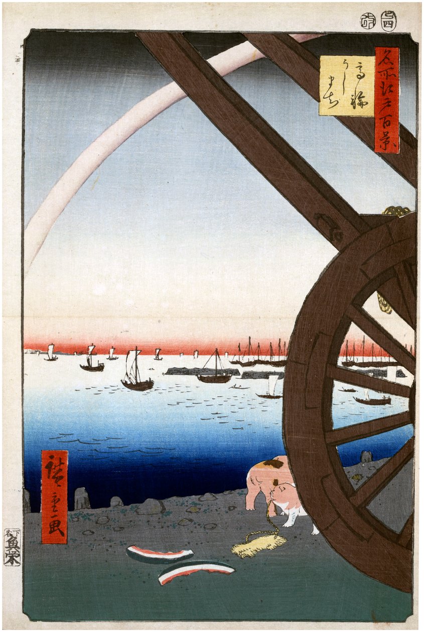 Ushimachi, Takanawa Cento vedute famose di Edo, 1856-1858 da Utagawa Hiroshige