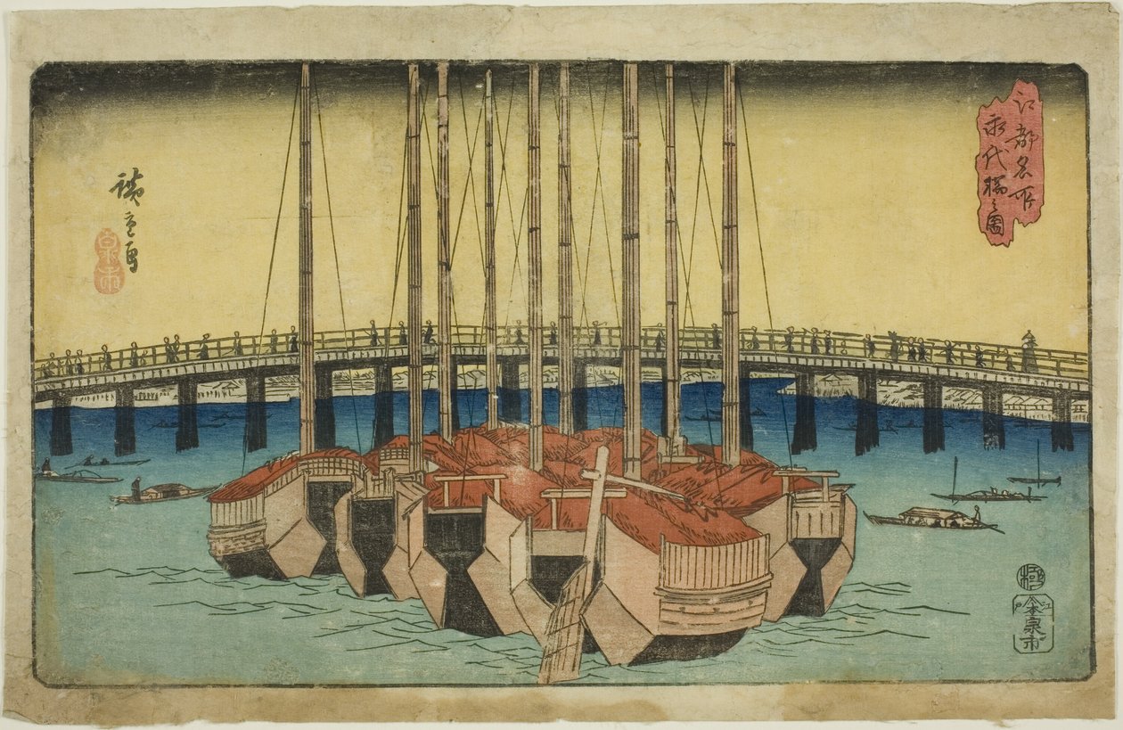Veduta del ponte Eitai, dalla serie "Luoghi famosi di Edo" da Utagawa Hiroshige