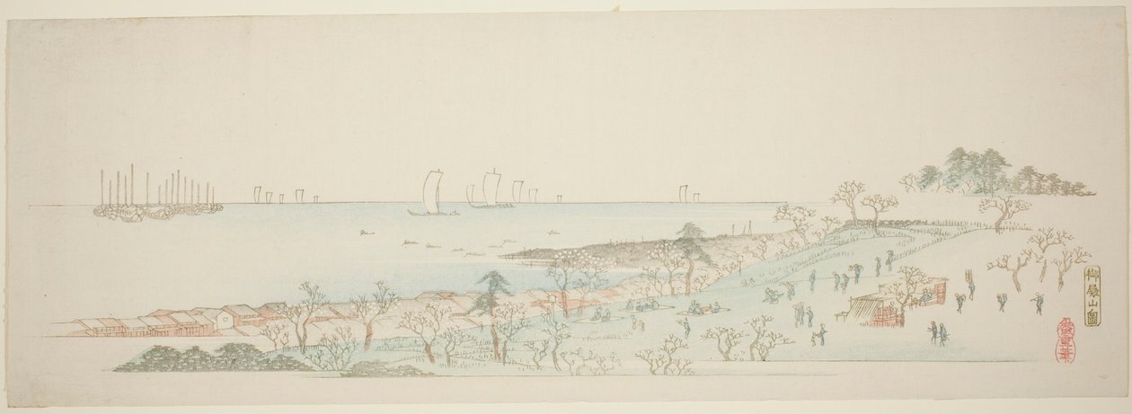 Veduta della collina di Goten (Gotenyama no zu), dalla serie "Tredici vedute dei dintorni di Edo" da Utagawa Hiroshige
