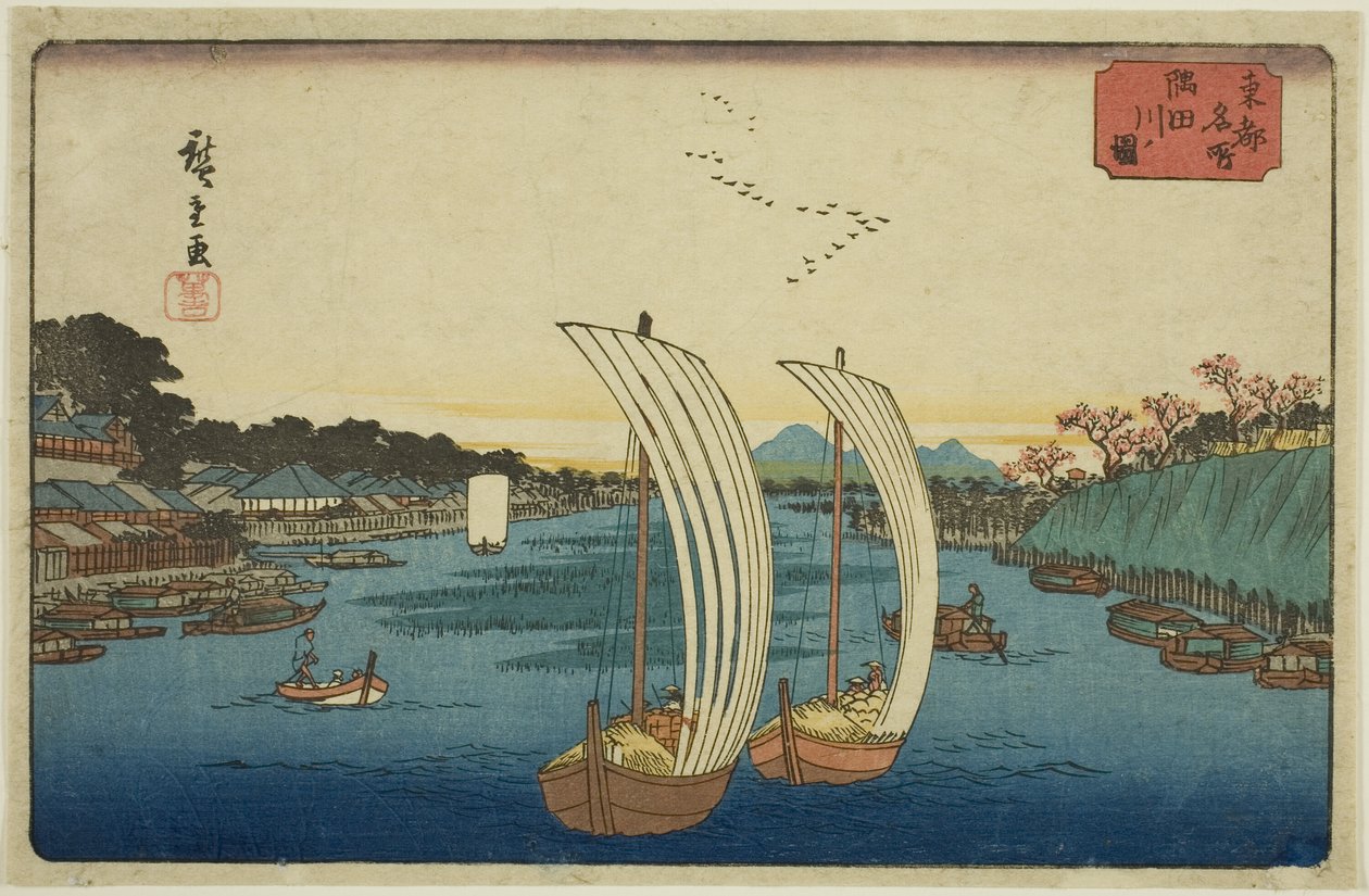 Veduta del Fiume Sumida, dalla serie "Luoghi Famosi nella Capitale Orientale" da Utagawa Hiroshige