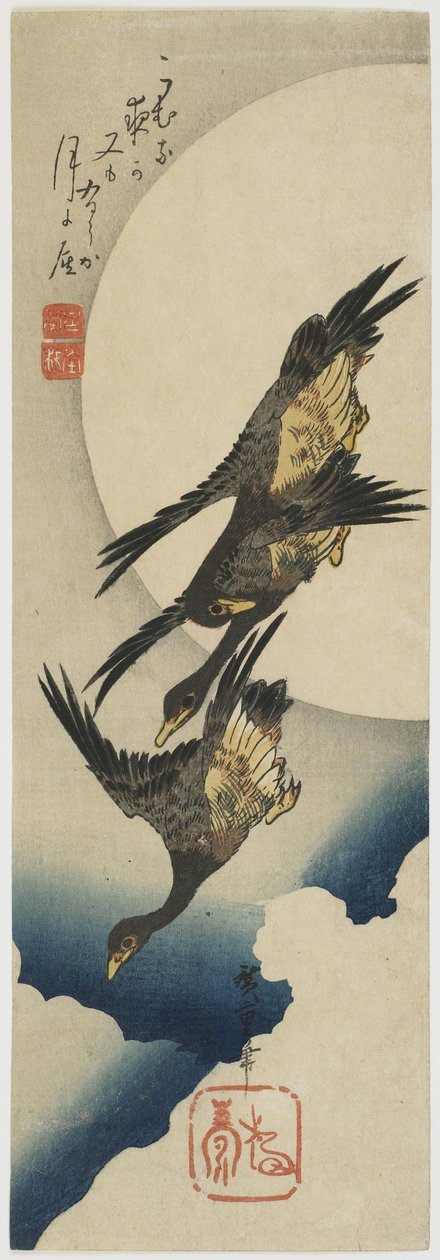 Oche selvatiche attraverso la luna, 1834-39 da Utagawa Hiroshige