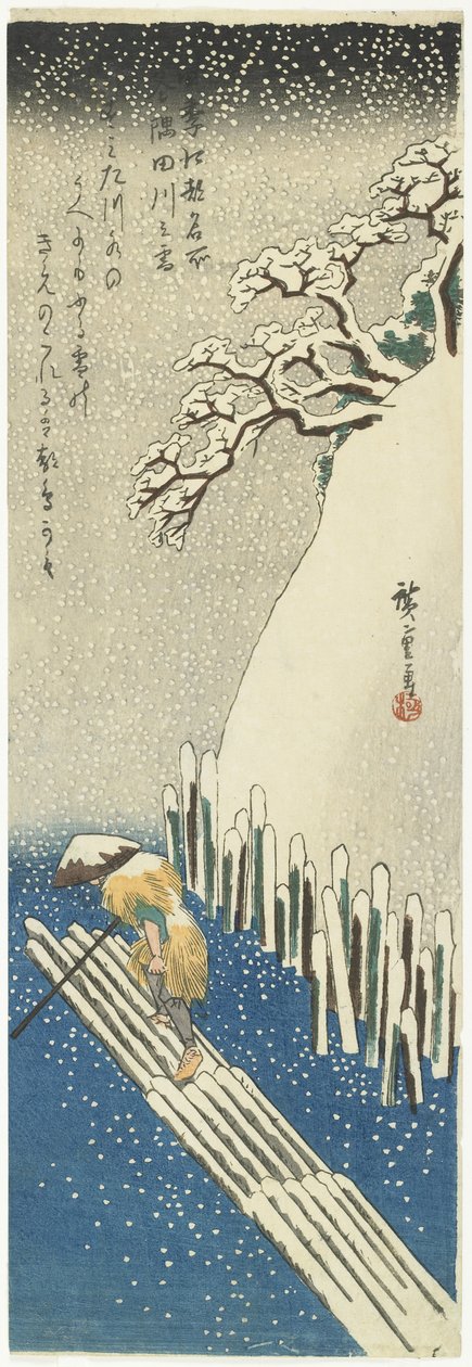 Inverno: neve sul fiume Sumida, c.1834 da Utagawa Hiroshige