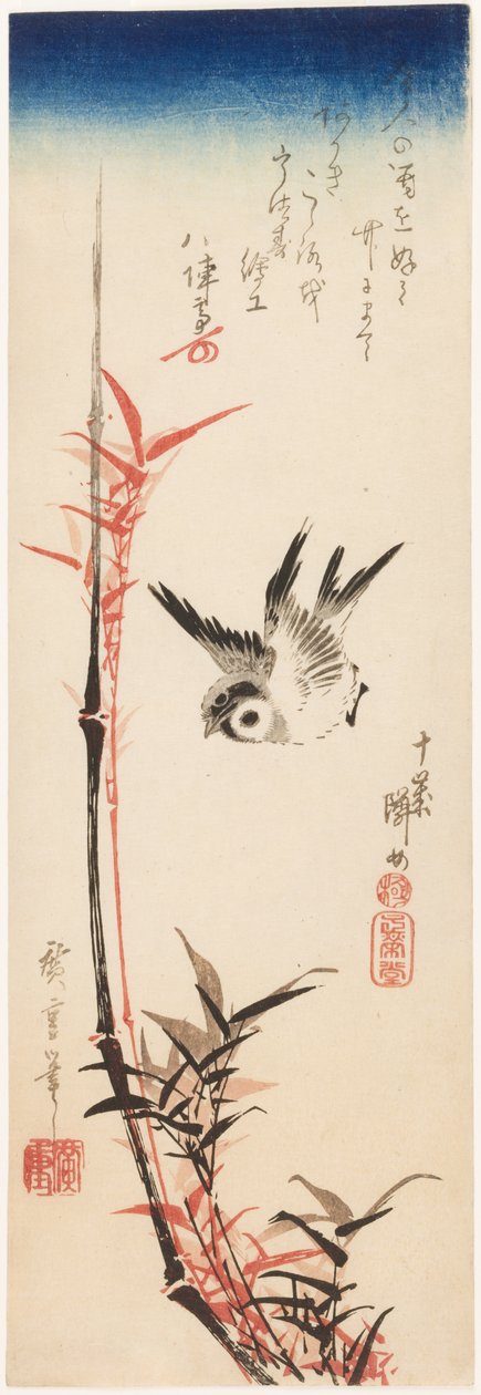 Il passero e il bambù da Utagawa Hiroshige