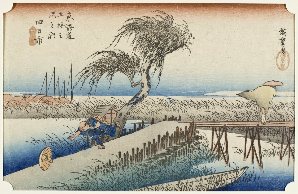 Yokkaichi: Fiume Mie da Utagawa Hiroshige