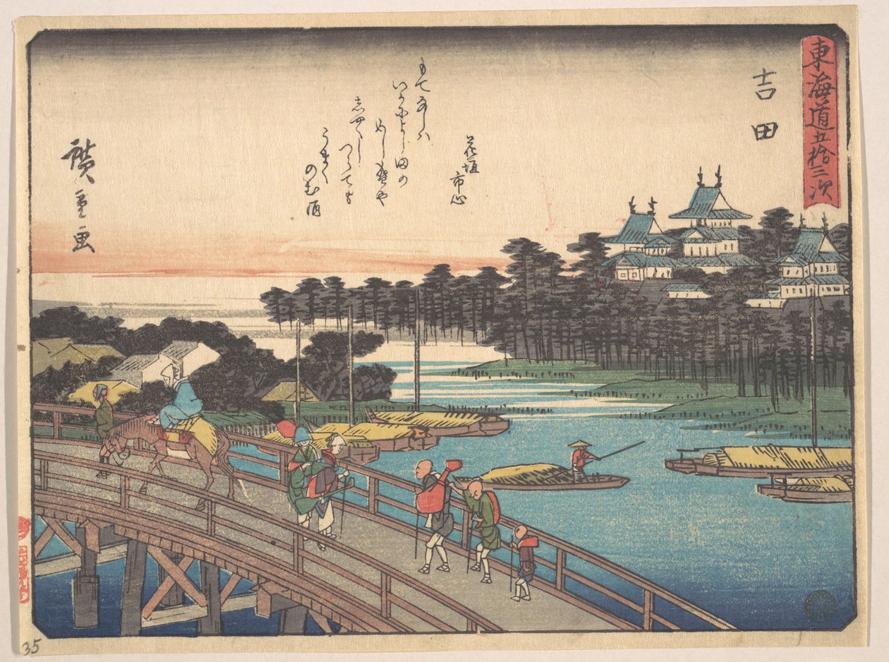 Yoshida; Toyokawa-Bashi, ponte Toyokawa da Utagawa Hiroshige