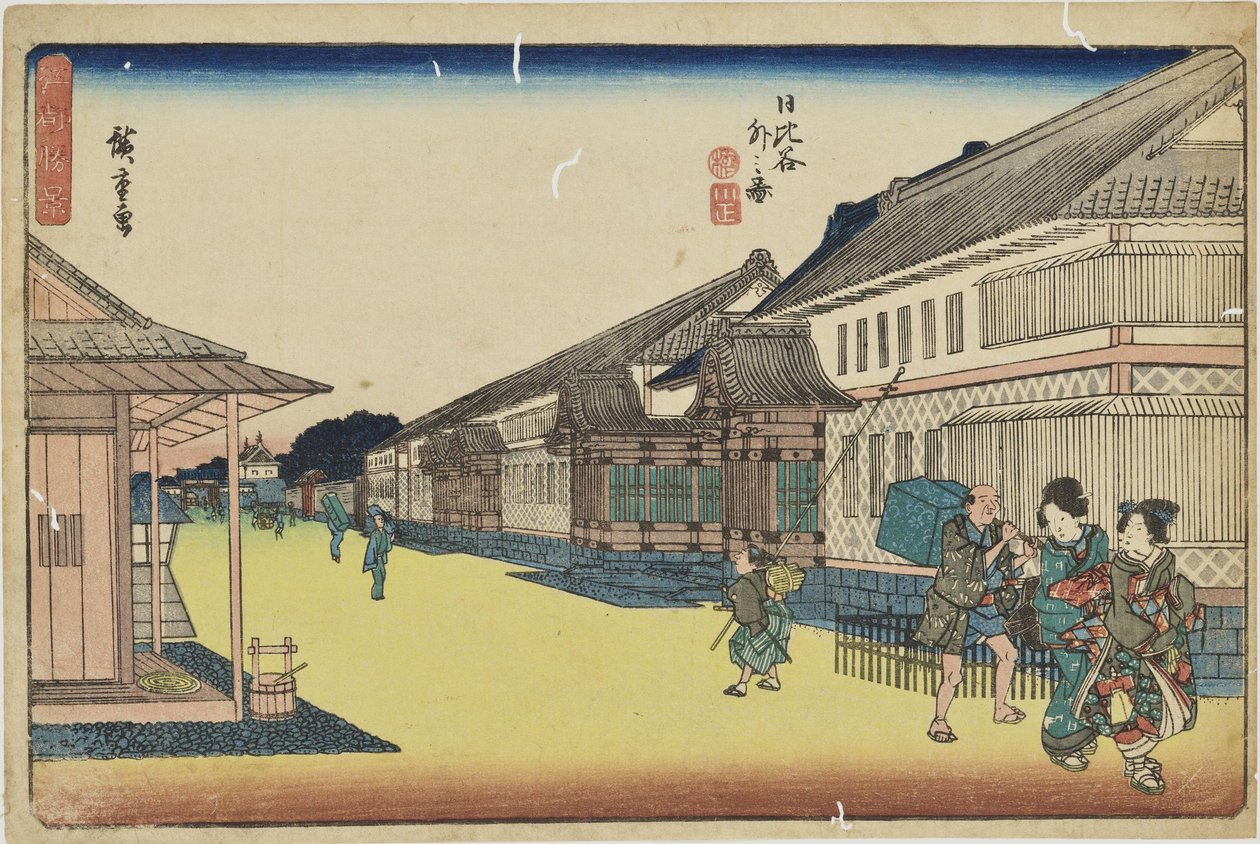 «Fuori Hibiya» dalla serie «Vedute eccezionali di Edo» da Utagawa Hiroshige