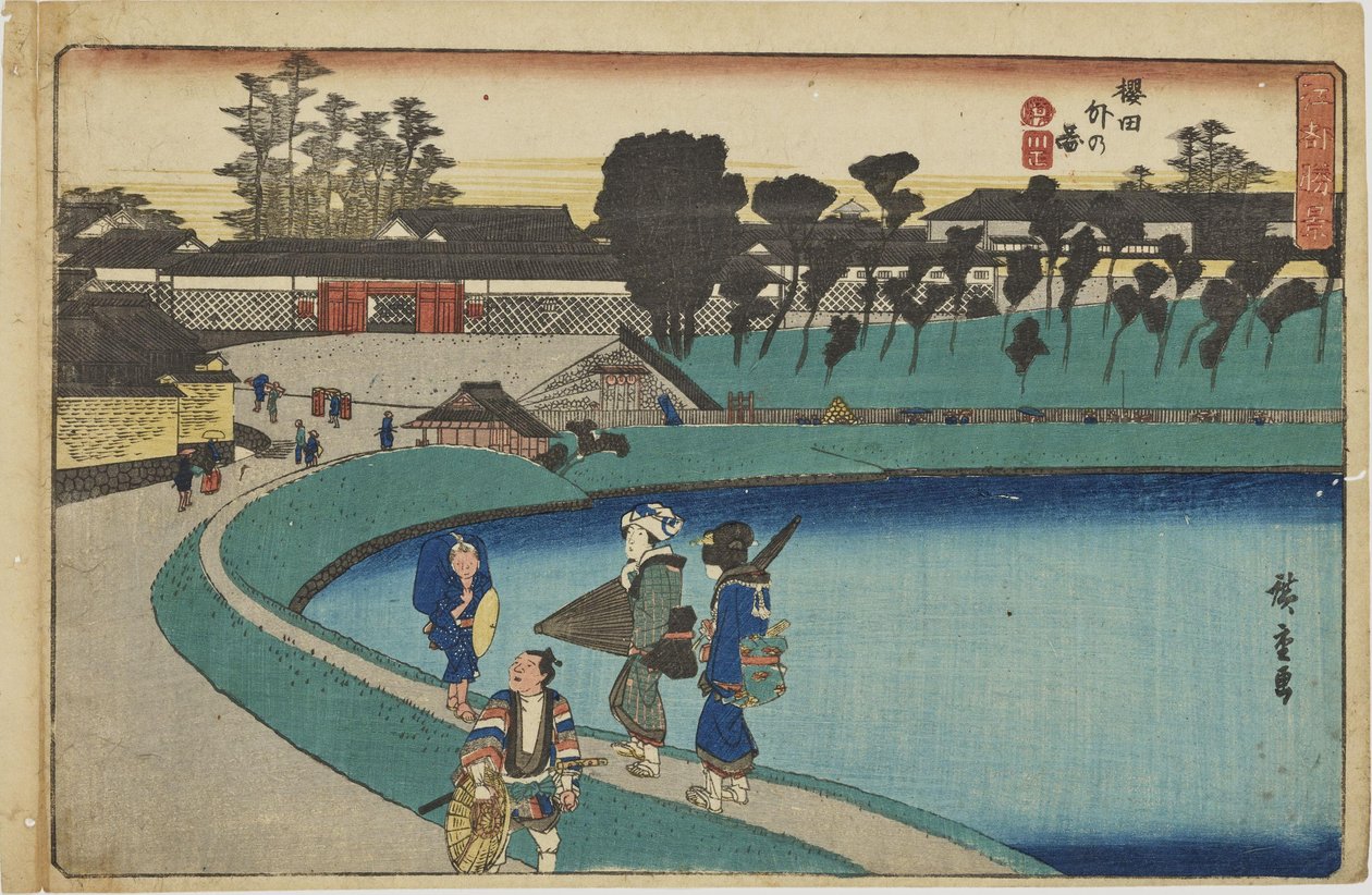 «Fuori dalla porta Sakurada» dalla serie «Vedute eccezionali di Edo» da Utagawa Hiroshige