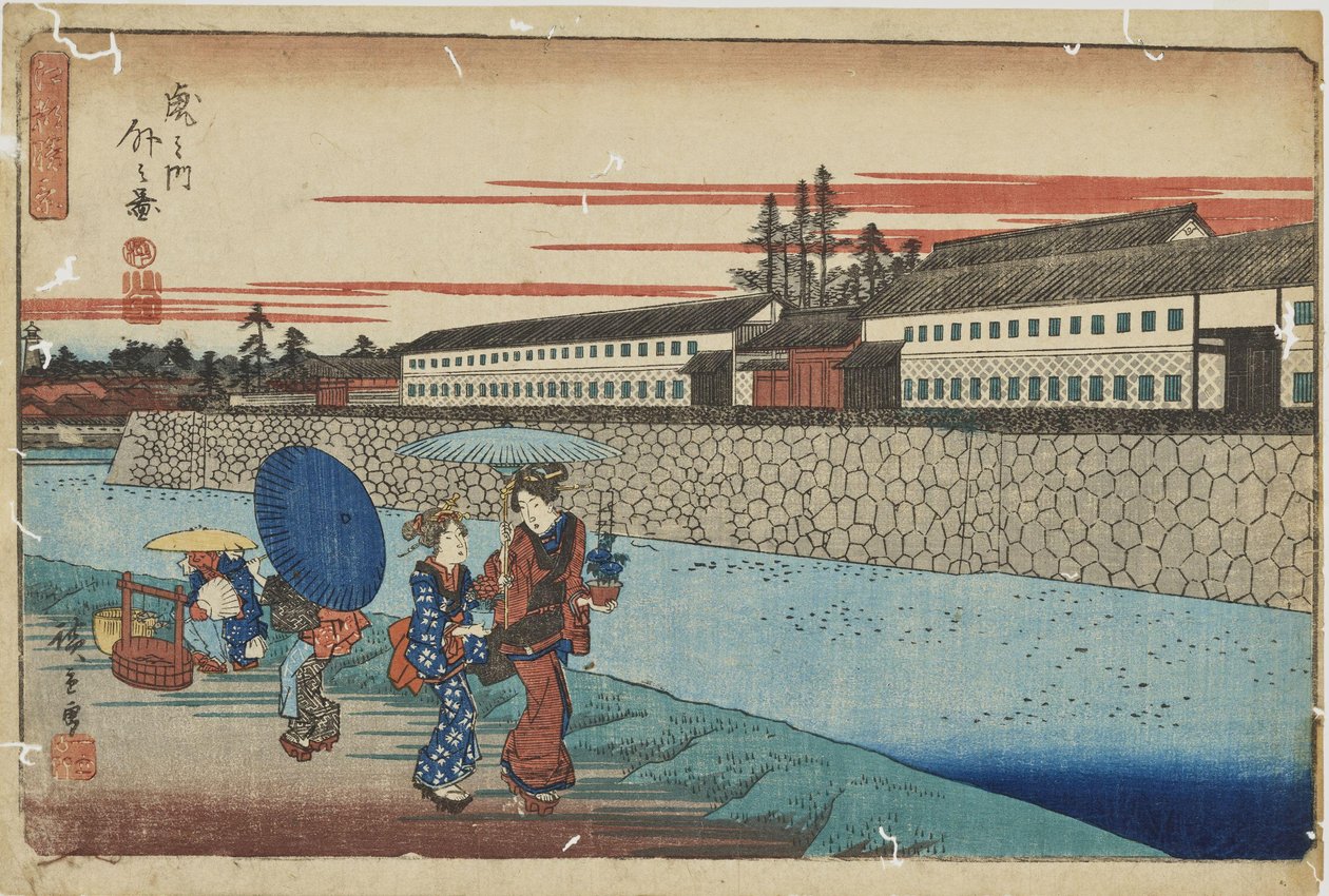 “Fuori da Toranomon” dalla serie “Panorami straordinari di Edo” da Utagawa Hiroshige