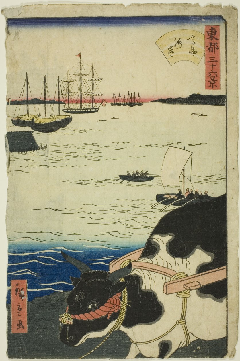 La spiaggia di Takanawa, dalla serie "Trentasei vedute della capitale orientale" da Utagawa Hiroshige II