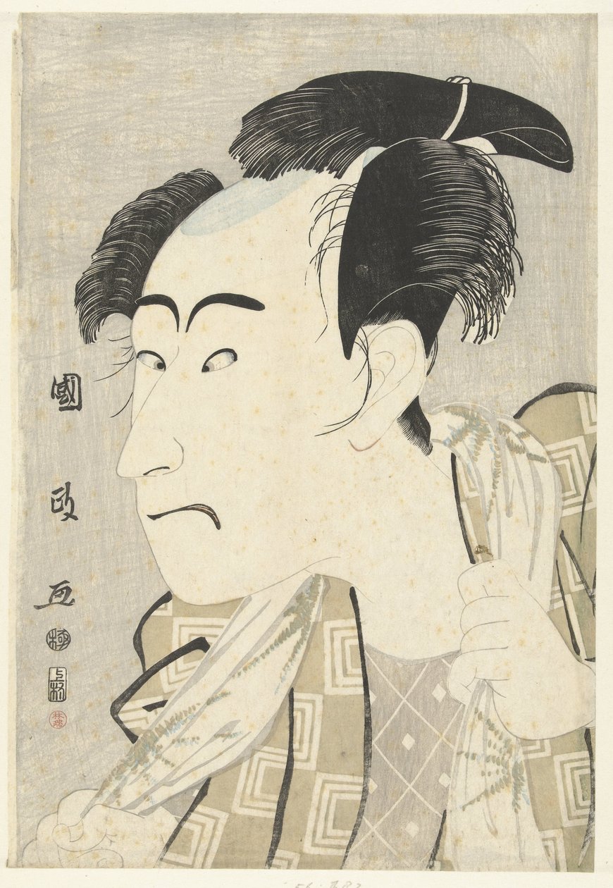 Ritratto busto di Ichikawa Danjuro VI da Utagawa Kunimasa