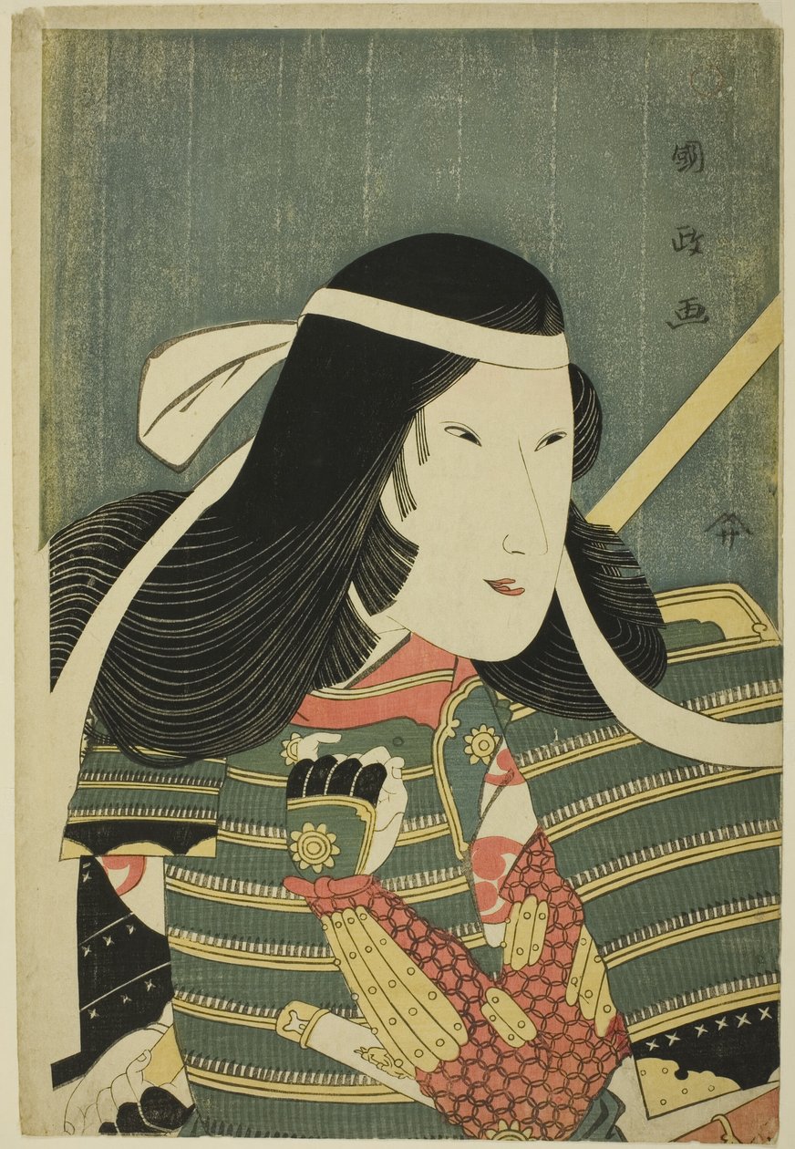 Iwai Kumesaburo nel ruolo di Lady Tomoe da Utagawa Kunimasa
