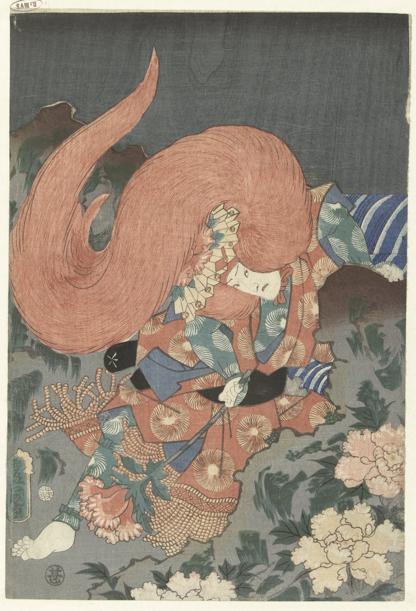 Attore come danzatore di leoni da Utagawa Kunisada (I)