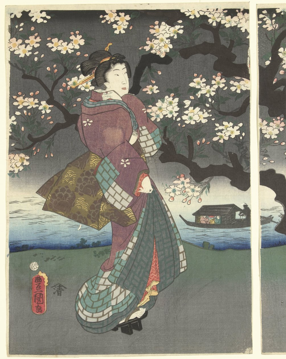 Passeggiata serale lungo il fiume da Utagawa Kunisada (I)