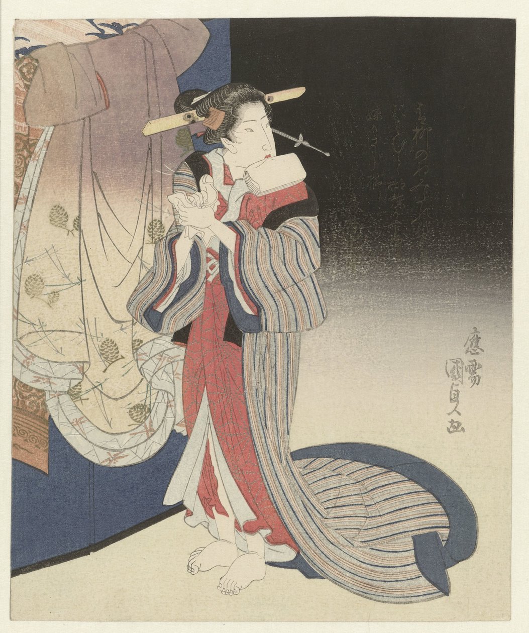 Cortigiana che si prepara per la notte da Utagawa Kunisada (I)