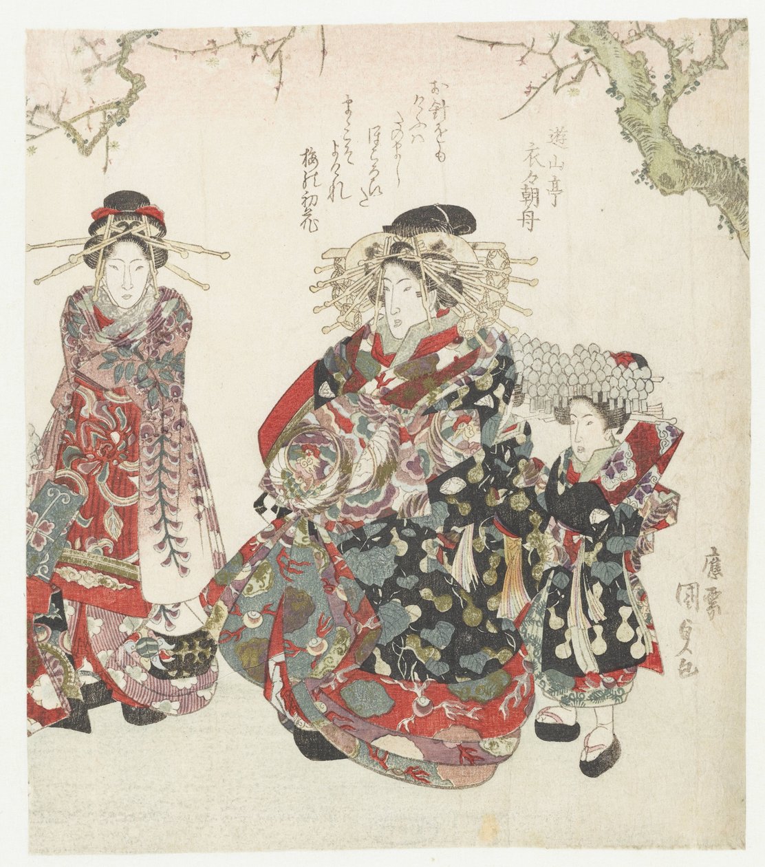 Cortigiana con due domestiche da Utagawa Kunisada (I)