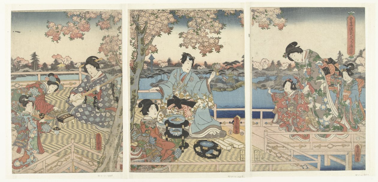 Un banchetto primaverile per il Genji orientale da Utagawa Kunisada (I)