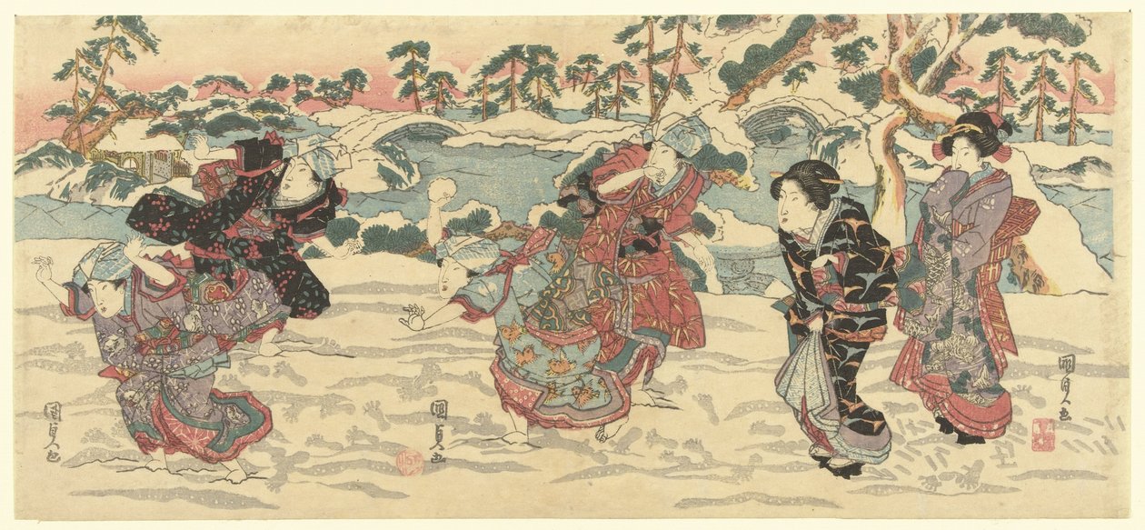 Lancio di palle di neve da Utagawa Kunisada (I)