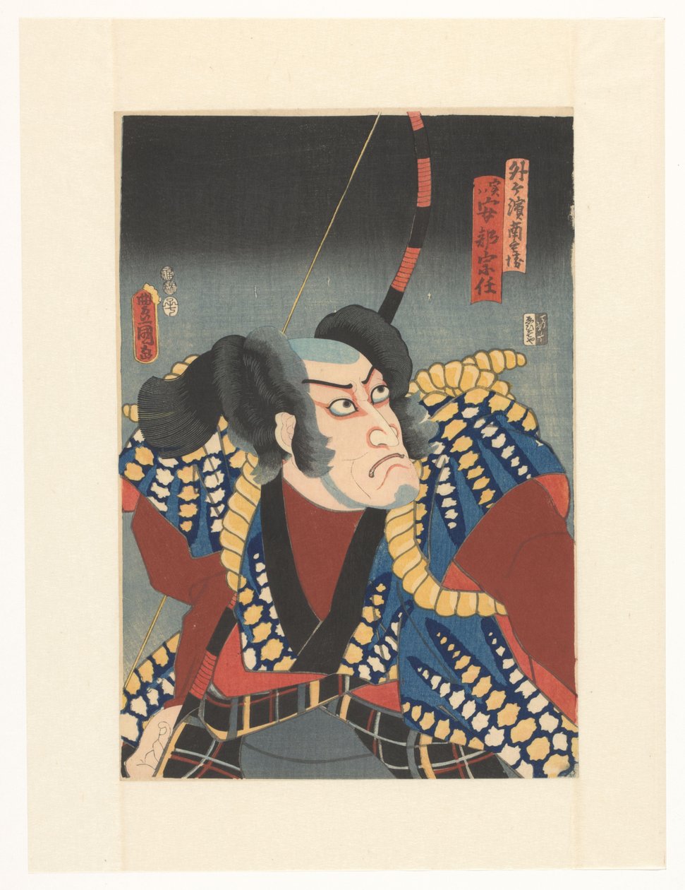 Sotogahama no Nambei con arco sulla schiena da Utagawa Kunisada (I)