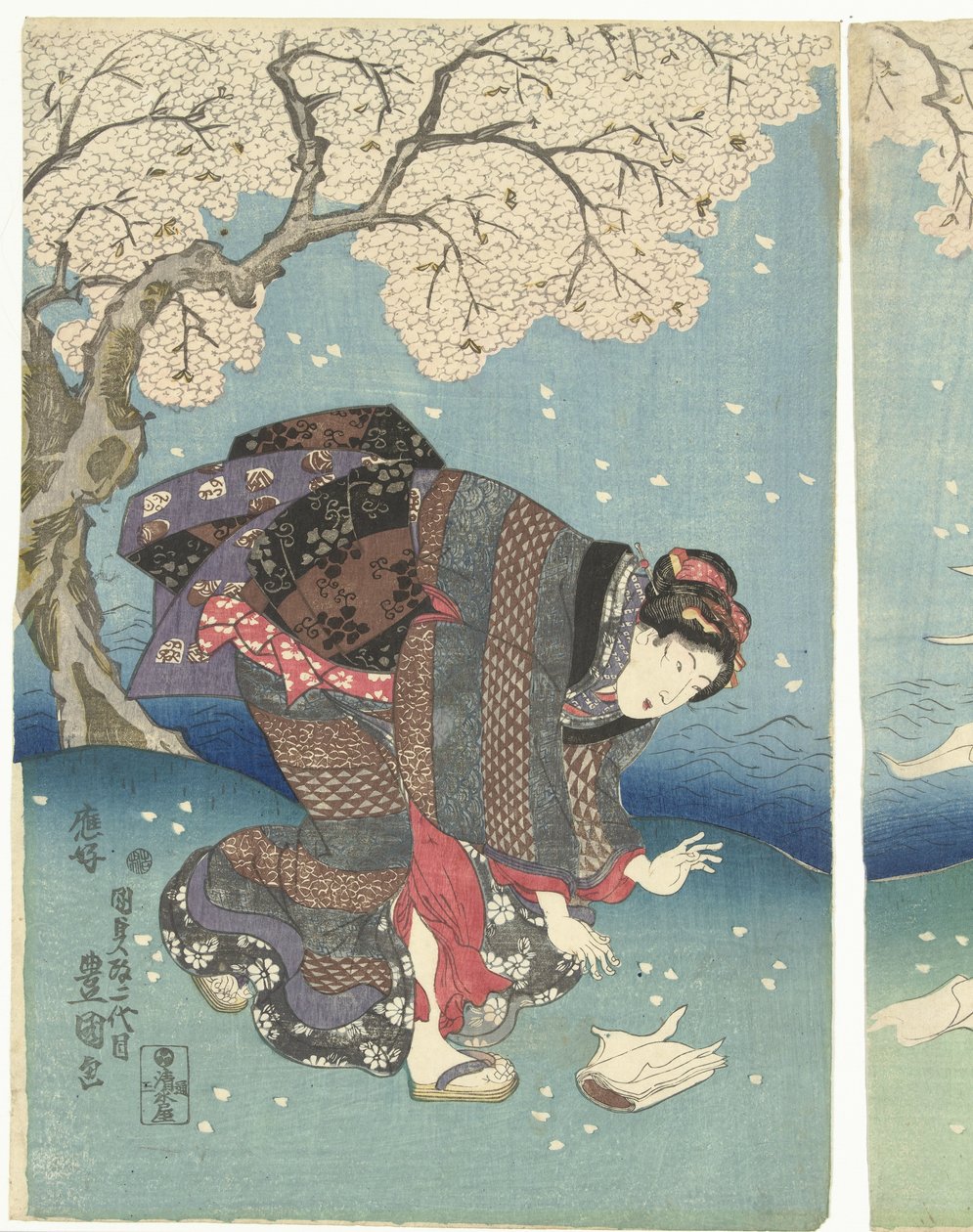 Giornata tempestosa sul fiume Sumida (otto vedute di Edo) da Utagawa Kunisada (I)