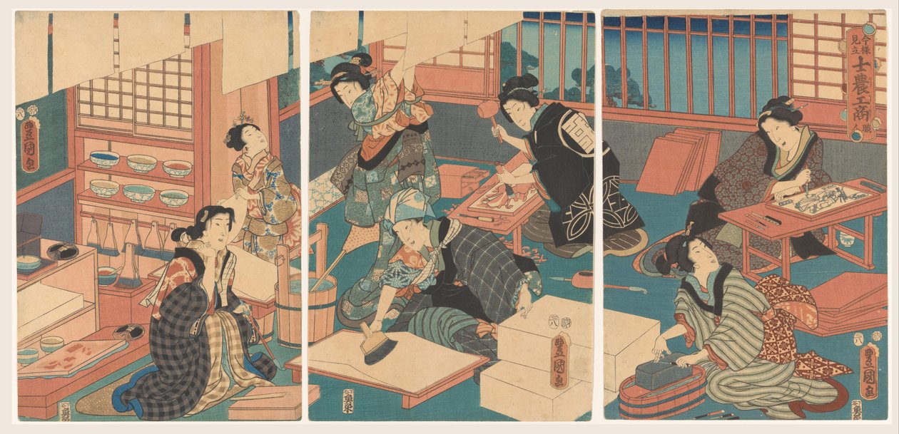 Donne che fanno stampe da Utagawa Kunisada (I)