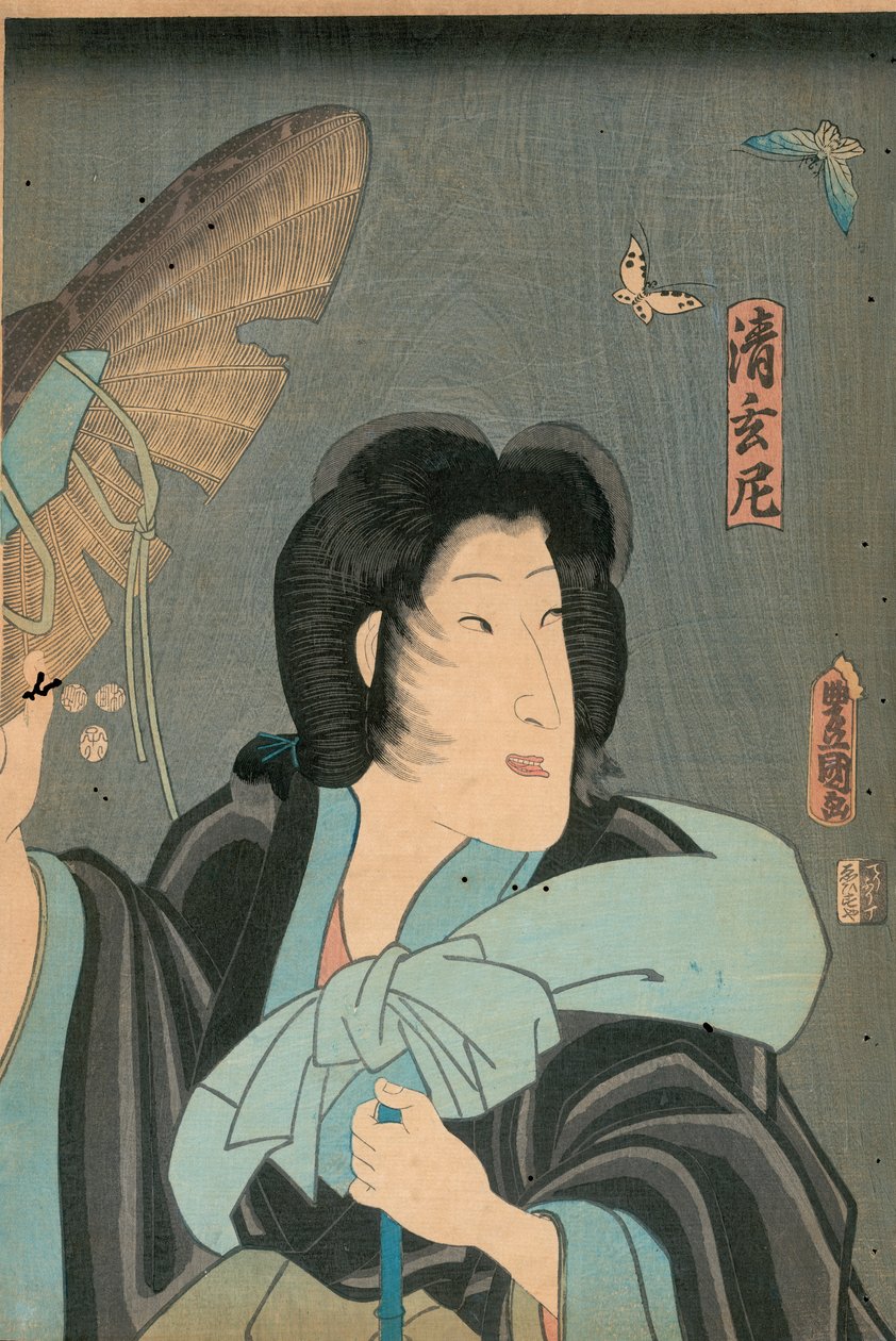 Poeta e farfalla, pubblicato da Otaya Takichi da Utagawa Kunisada