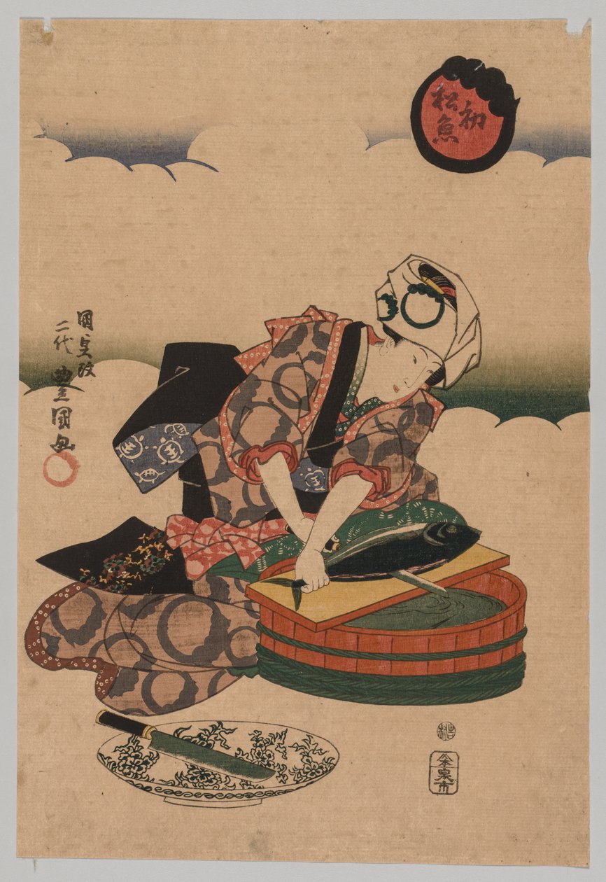 Preparazione di Bonita da Utagawa Kunisada