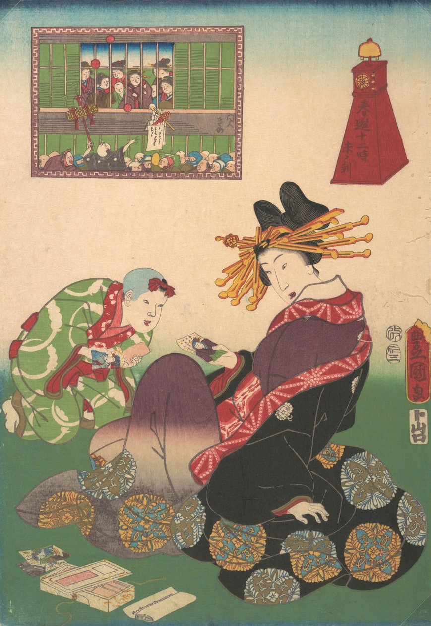 Dodici Ore di Piaceri Primaverili: Ora della Capra, XIX secolo da Utagawa Kunisada