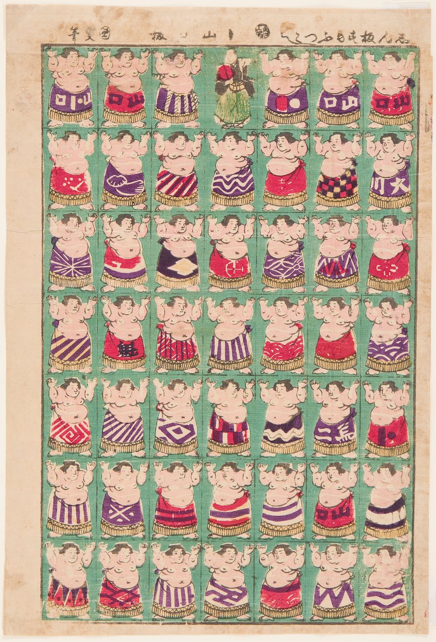Lottatori di sumo da Utagawa Kunisada II