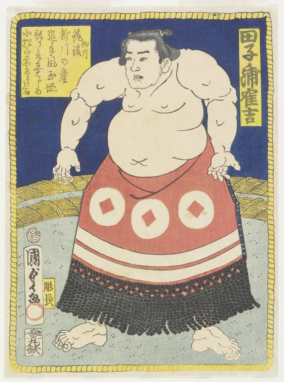 Lottatore Tagonoura Tsurukichi, marzo 1866 da Utagawa Kunisada II