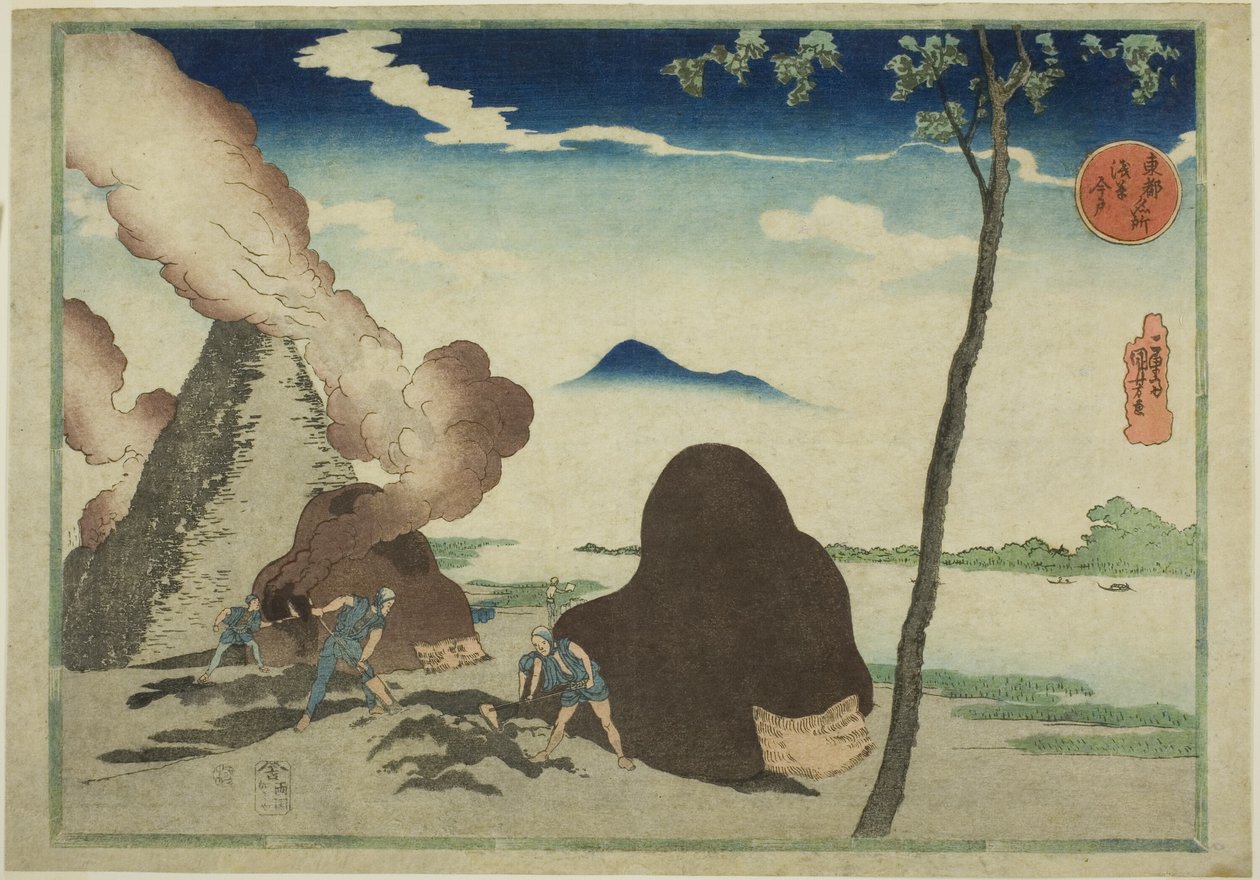 Asakusa Imado, dalla serie "Luoghi famosi della capitale orientale (Toto Meisho)" da Utagawa Kuniyoshi