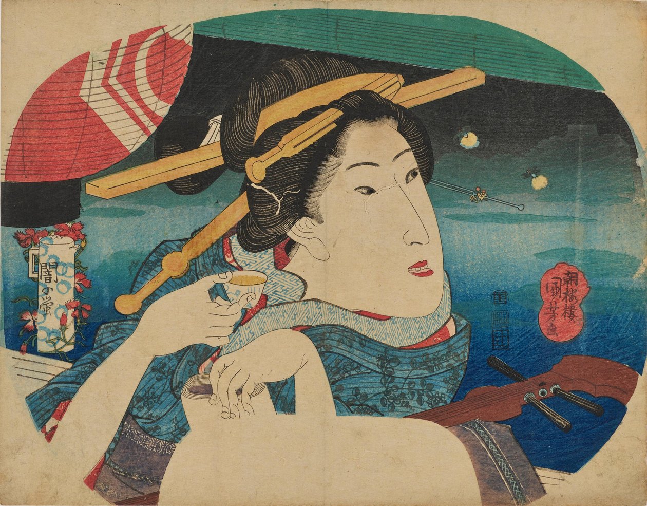 Bellezza e lucciola da Utagawa Kuniyoshi