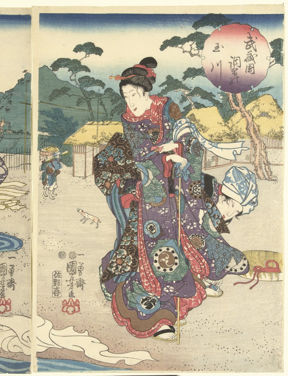 Il fiume Tama a Chofu nella provincia di Musashi da Utagawa Kuniyoshi