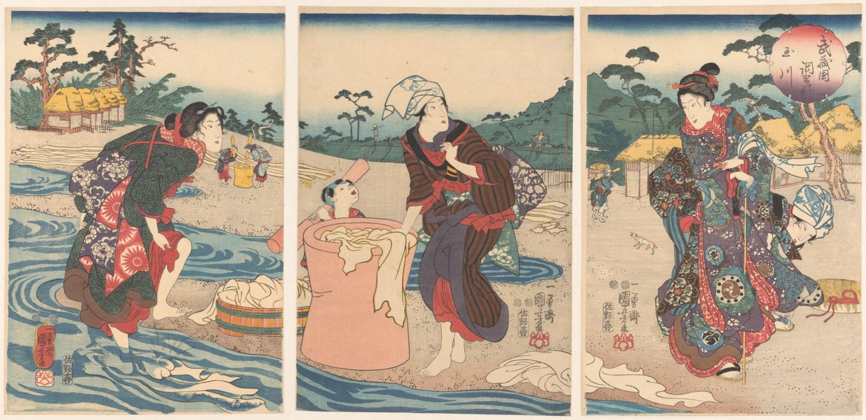 Il fiume Chofu Tama nella provincia di Musashi da Utagawa Kuniyoshi