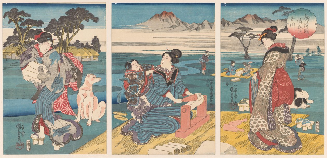 Il fiume Toi Tama nella provincia di Settsu da Utagawa Kuniyoshi