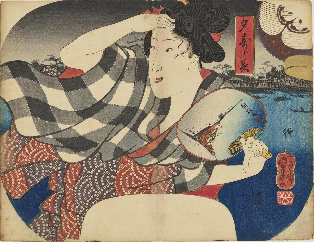 Godendo della frescura serale da Utagawa Kuniyoshi