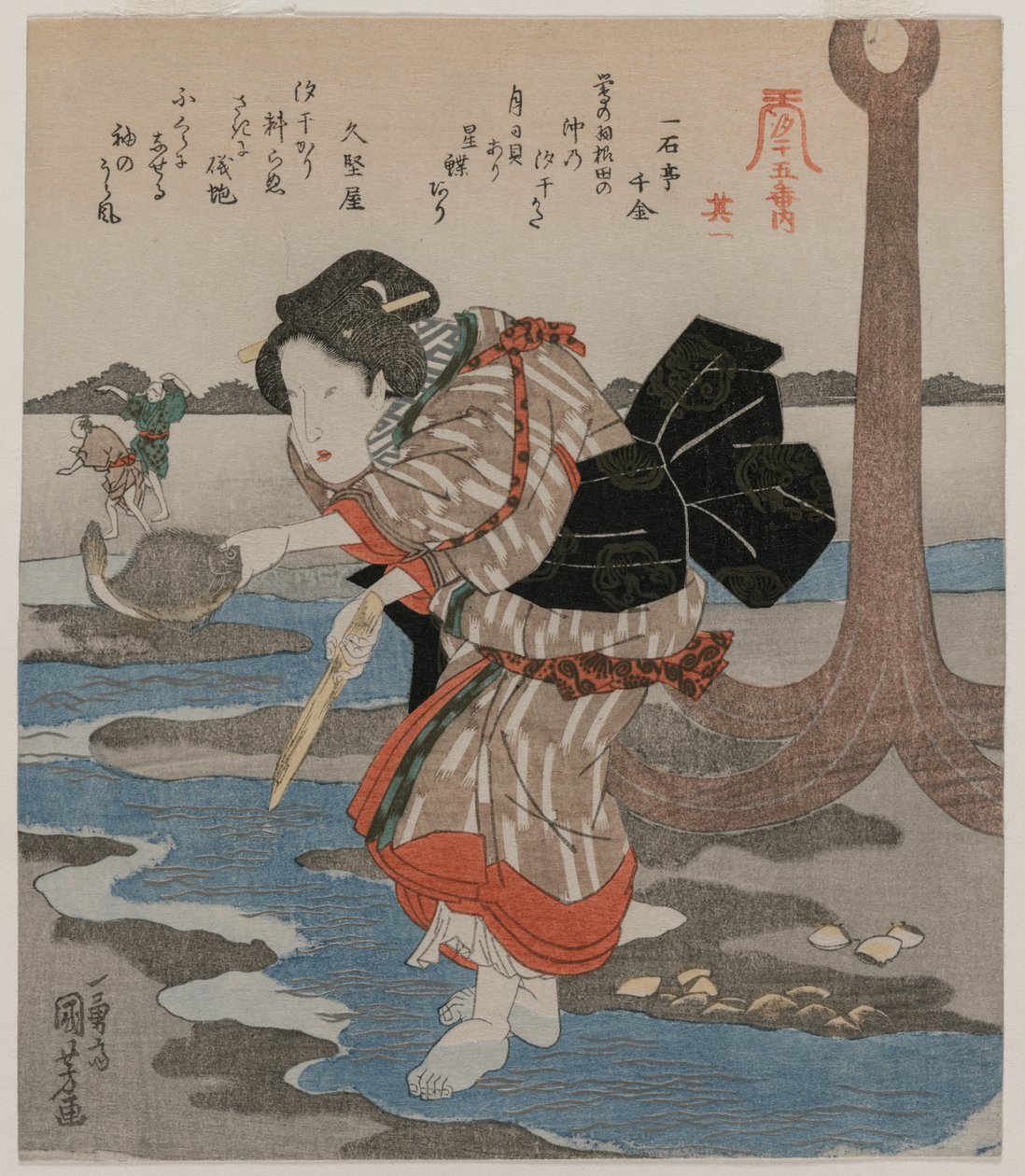 Cinque immagini di bassa marea da Utagawa Kuniyoshi