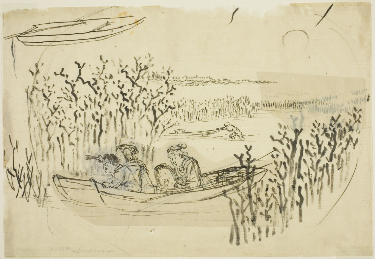 Raccolta di alghe a Omori da Utagawa Kuniyoshi