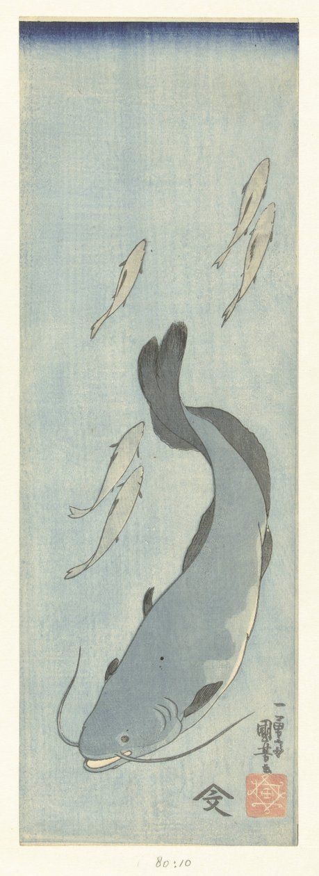 Pesce gatto e cinque trote da Utagawa Kuniyoshi